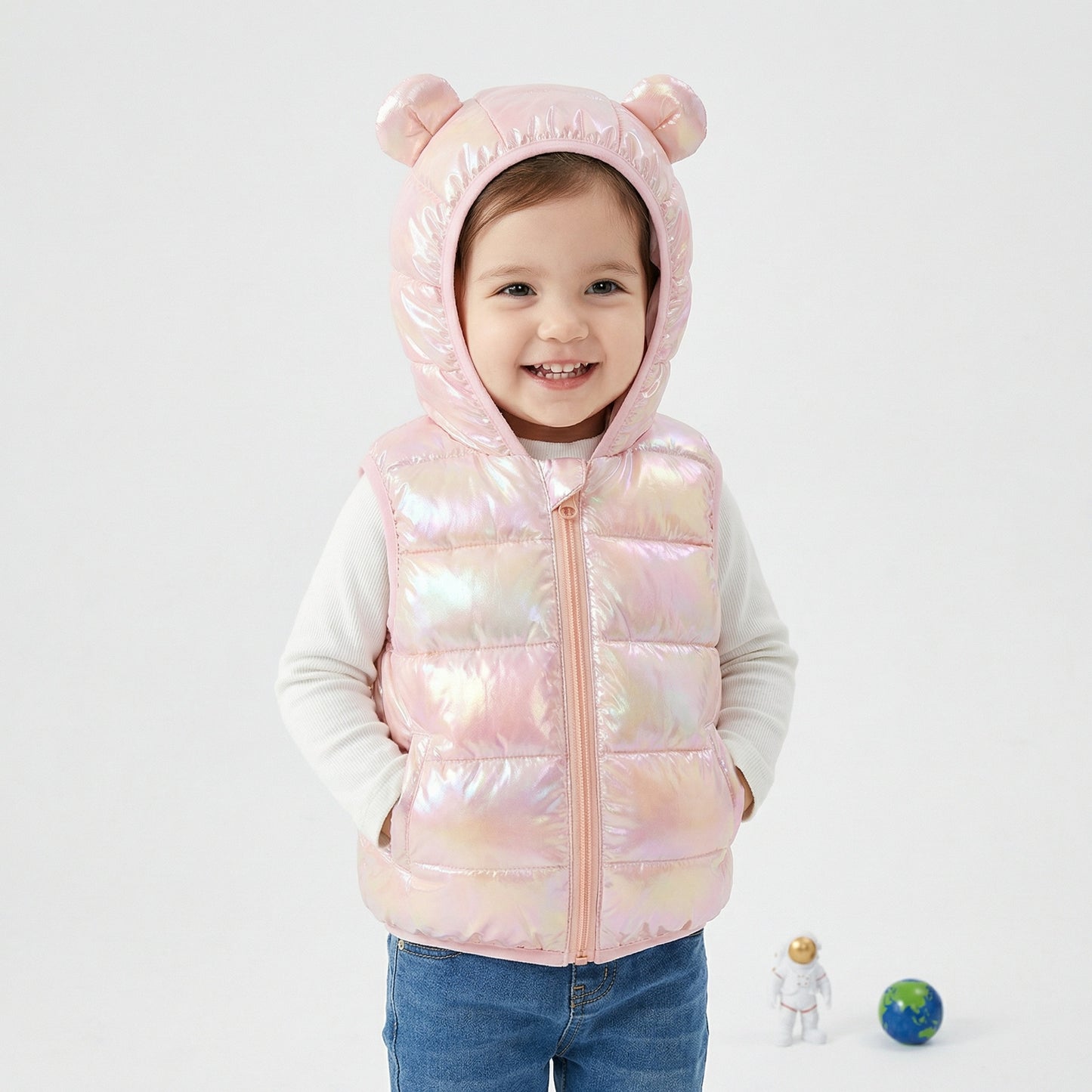 CHALECO ROSADO PERLADO