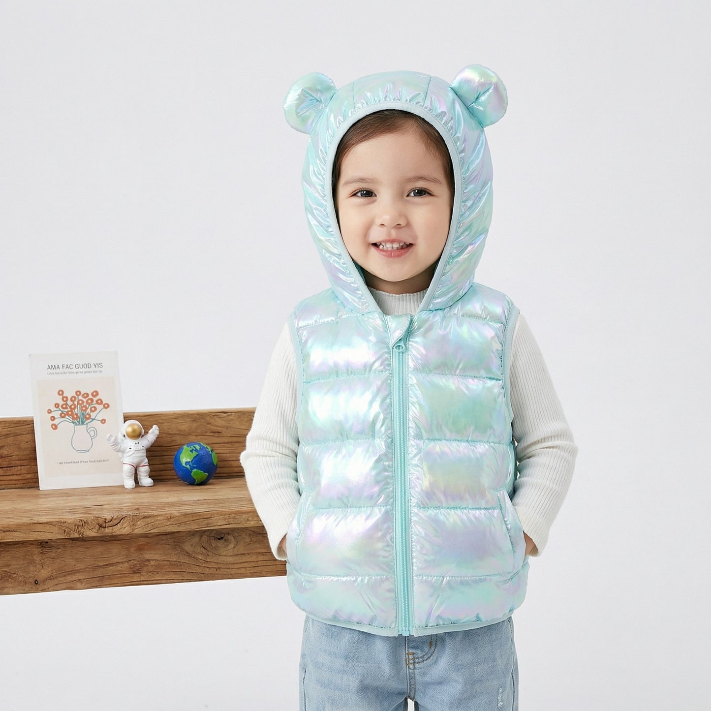 CHALECO VERDE PERLADO